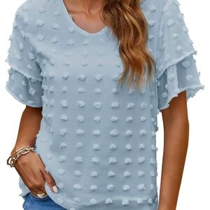 Women's Light Blue Textured Top